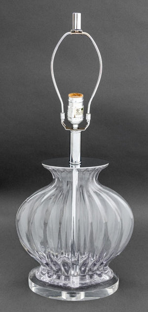 Italian Style Ribbed Bulbous Form Glass Table Lamp (9741535248691)