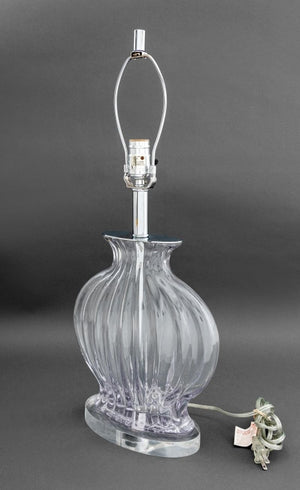 Italian Style Ribbed Bulbous Form Glass Table Lamp (9741535248691)