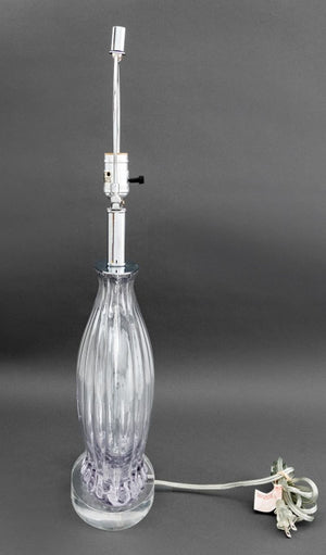 Italian Style Ribbed Bulbous Form Glass Table Lamp (9741535248691)