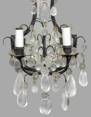 Louis XVI Style Crystal Patinated Metal Sconces, 2 (9751795302707)