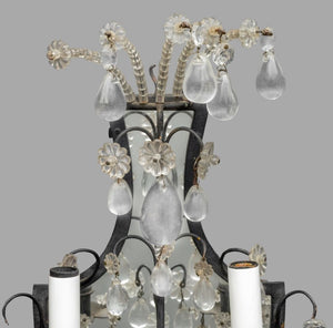 Louis XVI Style Crystal Patinated Metal Sconces, 2 (9751795302707)