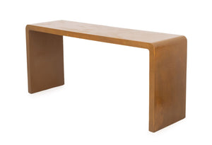 Karl Springer Style Faux Ostrich Console Table