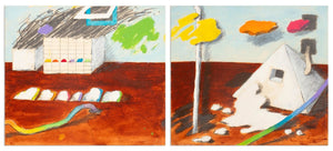 Elfi Schuselka Abstract Diptych Mixed Media (9768375288115)
