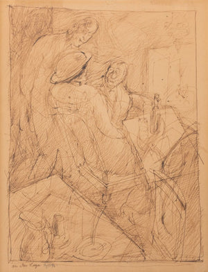 George Grosz "In der Loge" Pen and Ink on Paper (9756144369971)