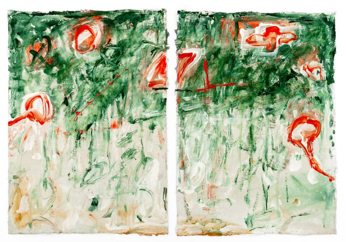 Elfi Schuselka Abstract Composition Diptych, 2