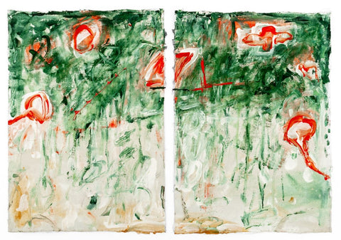 Elfi Schuselka Abstract Composition Diptych, 2