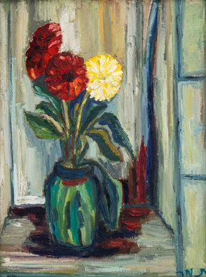 Illegibly Signed American School Still Life Oil (9801016410419)
