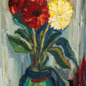 Illegibly Signed American School Still Life Oil (9801016410419)