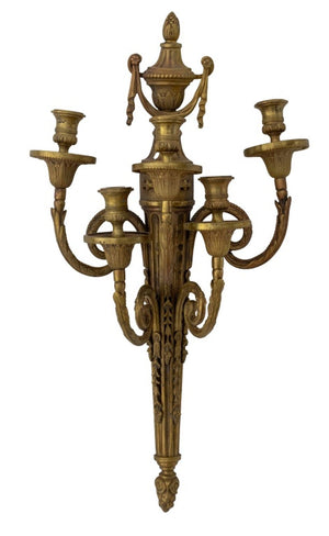 Louis XVI Style Gilt Bronze Wall Appliques, Pair (9765848285491)