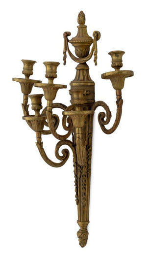 Louis XVI Style Gilt Bronze Wall Appliques, Pair (9765848285491)