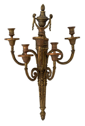 Louis XVI Style Gilt Bronze Wall Appliques, Pair (9765848285491)