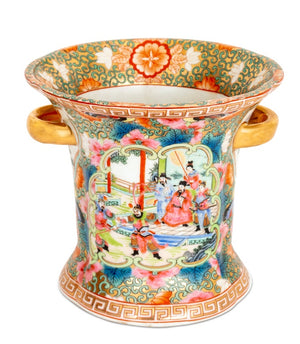 Chinese Daoguang Mark Rose Medallion Cache Pot (9742197260595)