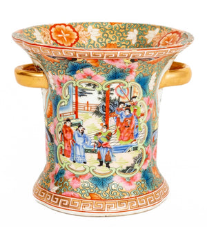Chinese Daoguang Mark Rose Medallion Cache Pot (9742197260595)
