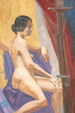 John Braden Two Nude Female Figures Oil on Canvas (9745045815603)