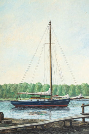 Fernando Batista Harbor Scene Oil on Canvas (9800948613427)