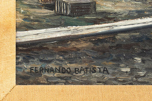 Fernando Batista Harbor Scene Oil on Canvas (9800948613427)