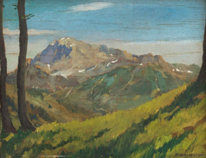 Giovanni Korompay Mountain Landscape Oil (9816506368307)