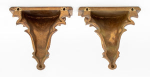 Neoclassical Style Gilded Wall Shelves, Pair (9742202765619)