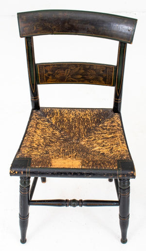 American Stenciled and Ebonized Side Chairs, 6 (8920554897715)
