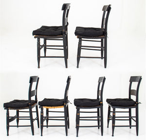American Stenciled and Ebonized Side Chairs, 6 (8920554897715)