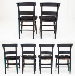 American Stenciled and Ebonized Side Chairs, 6 (8920554897715)