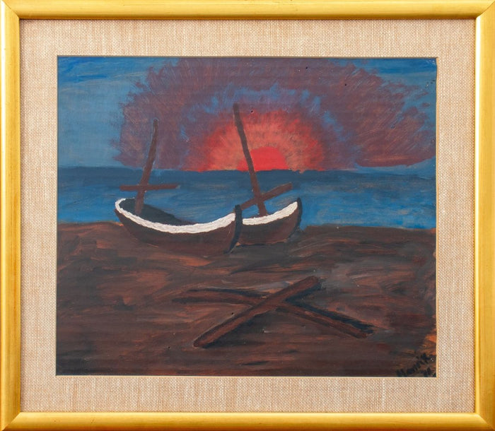20th Century School Boats at Sunset Acrylic