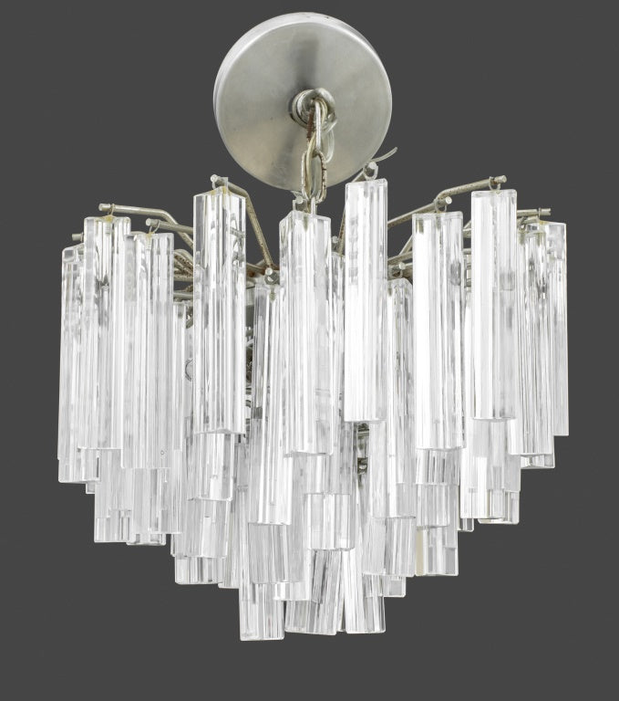 Italian Modern Murano Glass Triedri Chandelier
