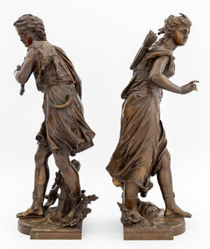 Auguste Moreau "Actaeon & Artemis" Bronzes, 2 (9802982981939)