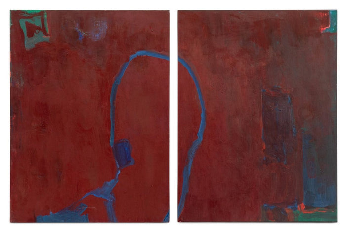 Robert O'Meara Abstract Composition Diptych Oil