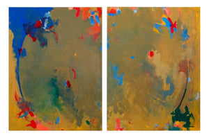 Robert O'Meara Abstract Composition Diptych Oil (9756503408947)