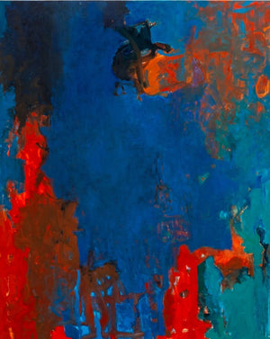 Robert O'Meara Abstract in Blue and Red Oil (9790468555059)