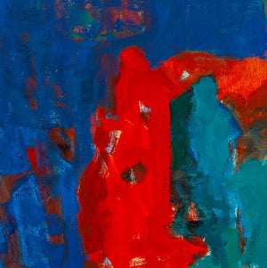 Robert O'Meara Abstract in Blue and Red Oil (9790468555059)