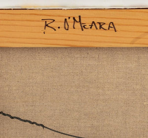 Robert O'Meara Abstract in Blue and Brown Oil (9745211130163)