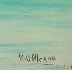 Robert O'Meara Surrealist Clothesline Oil on Board (9891343696179)