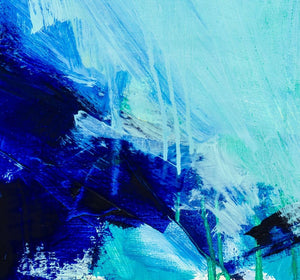 Robert O'Meara Abstract in Blues and Greens Oil (9790492279091)