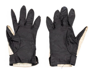 Chanel Black and White Leather Gloves, Pair (9742198669619)