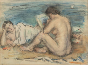 Josef Foshko Nude Figures on the Beach Watercolor (9801684451635)