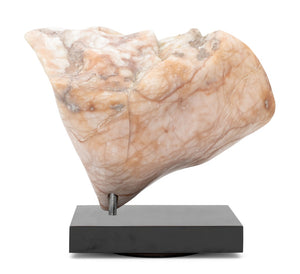 Signed Abstract Pink Alabaster Sculpture (9742198440243)