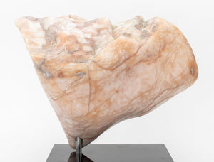 Signed Abstract Pink Alabaster Sculpture (9742198440243)