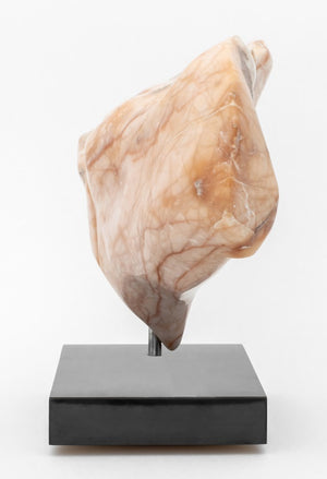 Signed Abstract Pink Alabaster Sculpture (9742198440243)