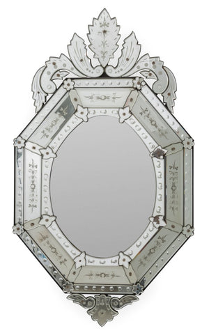 Venetian Style Etched Octagonal Mirror (9742194770227)