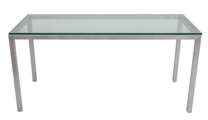 Mid-Century Modern Chrome and Glass ConsoleTable (9742200045875)