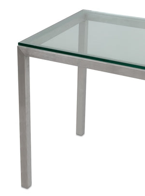 Mid-Century Modern Chrome and Glass ConsoleTable (9742200045875)