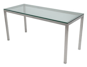 Mid-Century Modern Chrome and Glass ConsoleTable (9742200045875)