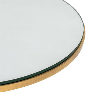 Modern Brass and Glass Top Circular Side Table (9742200078643)