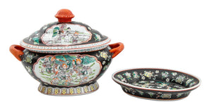 Chinese Famille Noir Porcelain Tureen & Underplate (9742198505779)