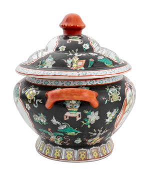 Chinese Famille Noir Porcelain Tureen & Underplate (9742198505779)