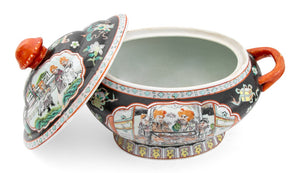 Chinese Famille Noir Porcelain Tureen & Underplate (9742198505779)