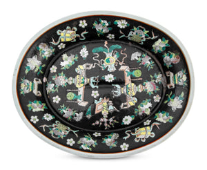 Chinese Famille Noir Porcelain Tureen & Underplate (9742198505779)