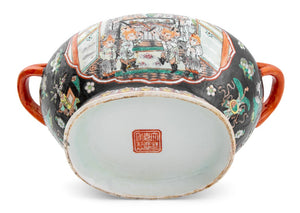 Chinese Famille Noir Porcelain Tureen & Underplate (9742198505779)